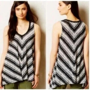 EUC Anthropologie Meadow Rue Sian Trapeze Knit Sleeveless Top Size Small